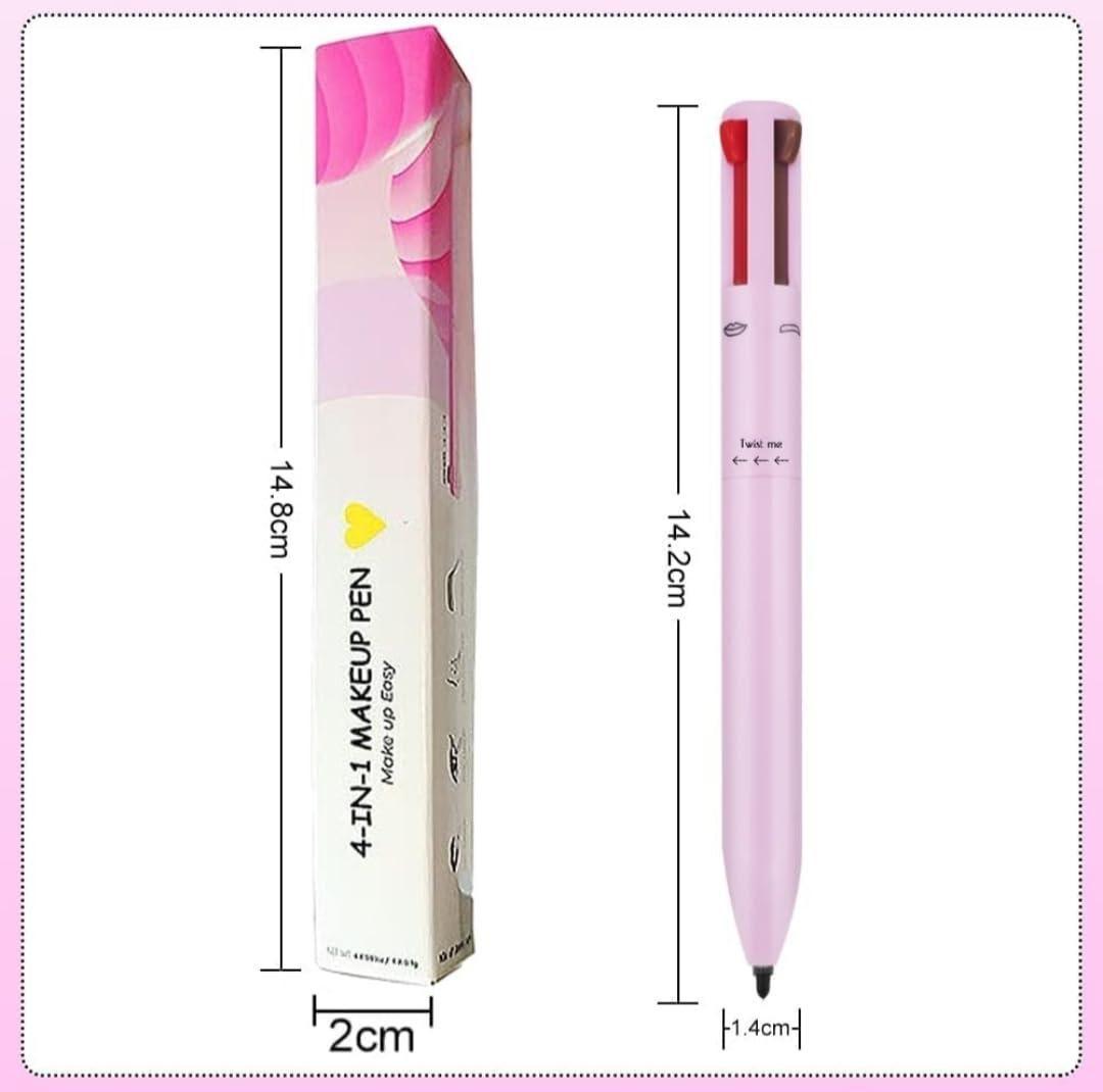 4-in-1 Makeup Touch-Up Pen – Lip Liner, Eyeliner, Eyebrow & Highlighter | Smudge-Proof & Travel Friendly | mydeal99