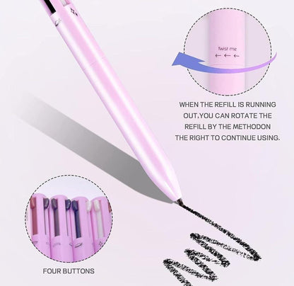 4-in-1 Makeup Touch-Up Pen – Lip Liner, Eyeliner, Eyebrow & Highlighter | Smudge-Proof & Travel Friendly | mydeal99