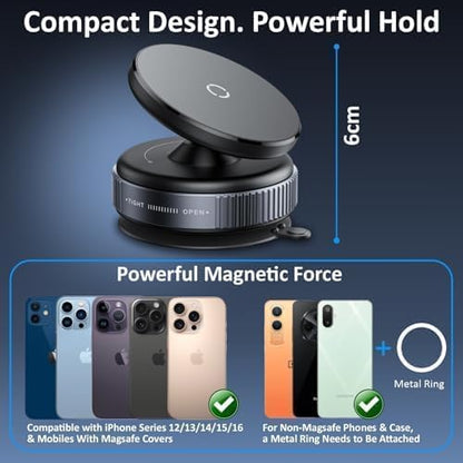 Magnetic Suction Phone Holder – 360° Rotating Car Mobile Stand | Ultra Strong Grip | Universal Fit | mydeal99