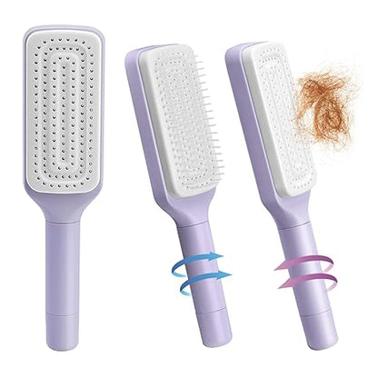 Self-Cleaning Hair Brush for Women – One-Click Detangling Comb | Anti-Static & Frizz-Free | Retractable Bristles | mydeal99