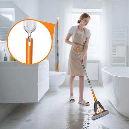 Easy Squeeze Sponge Mop with 3 Refills – Super Absorbent PVA Floor Cleaner | No Hand Touch | Adjustable Handle | mydeal99