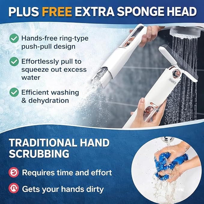 Foldable Mini Squeeze Mop – Smart Kitchen Wiper for Walls, Glass & Car | Portable Cleaning Tool | mydeal99