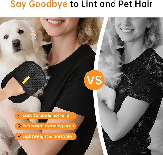 Pet Hair Removal Glove – Reusable Electrostatic Grooming Tool for Dogs & Cats | Easy Fur Cleaner | mydeal99