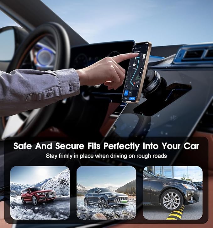 Magnetic Suction Phone Holder – 360° Rotating Car Mobile Stand | Ultra Strong Grip | Universal Fit | mydeal99