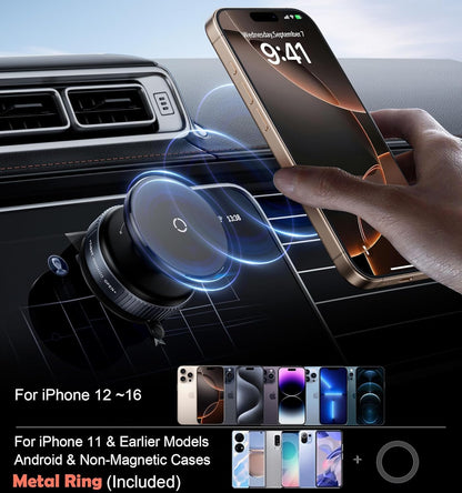 Magnetic Suction Phone Holder – 360° Rotating Car Mobile Stand | Ultra Strong Grip | Universal Fit | mydeal99