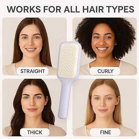 Self-Cleaning Hair Brush for Women – One-Click Detangling Comb | Anti-Static & Frizz-Free | Retractable Bristles | mydeal99